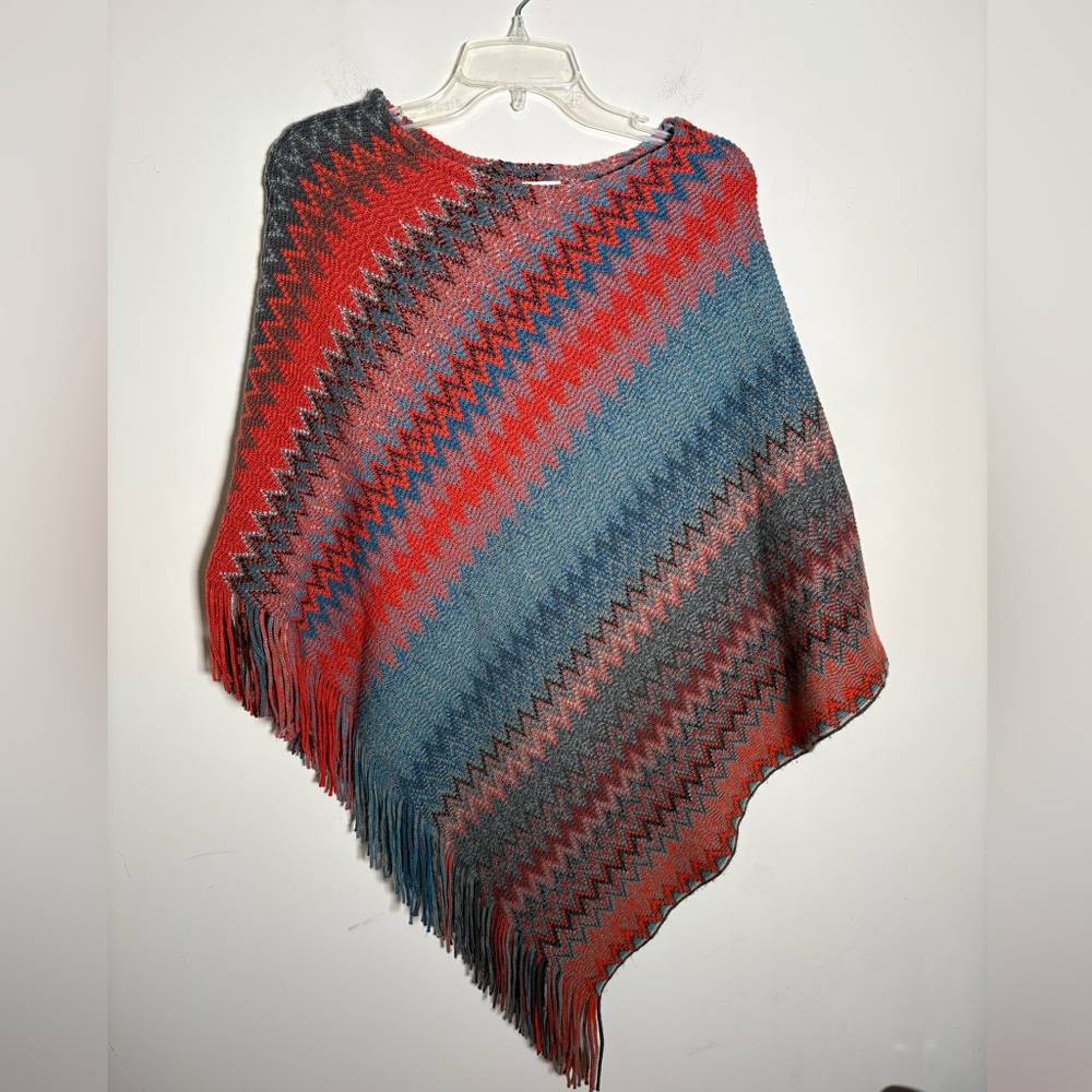Top it Off Chevron Patterned Poncho